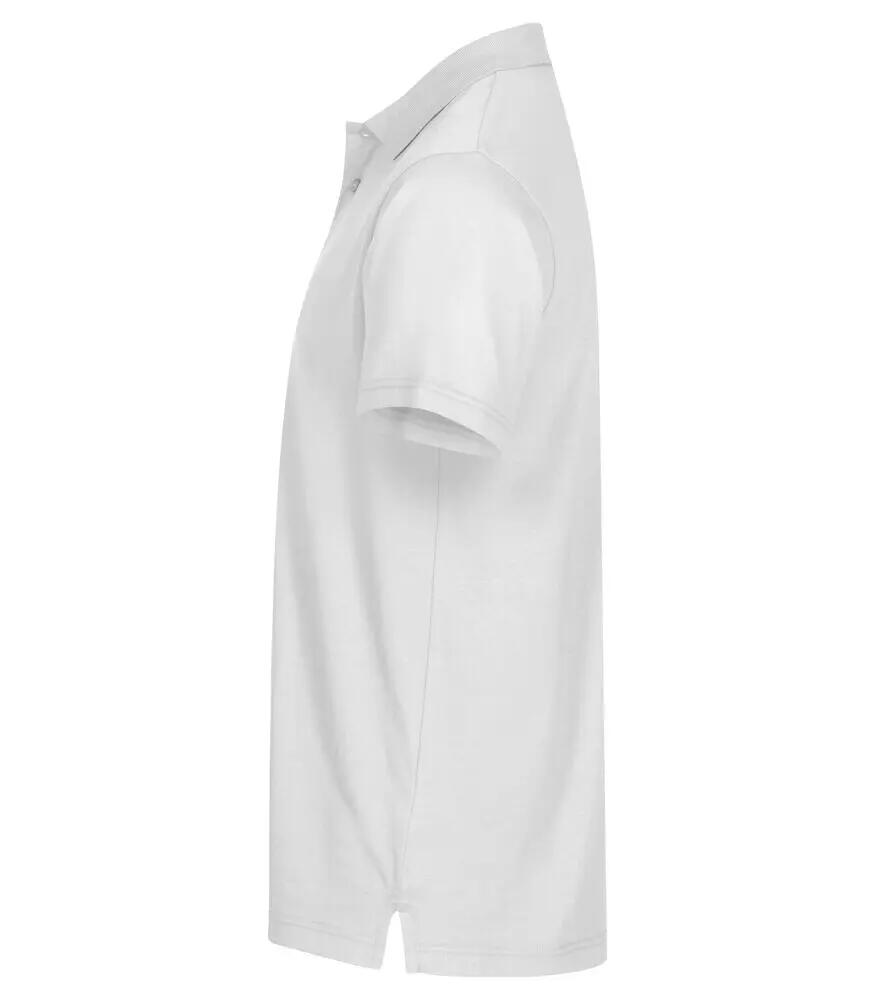 clique Single Jersey Polo en coton 100% – polo unisexe blanc 3/4
