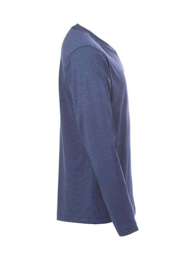 clique Orlando Camiseta manga larga mezcla de algodón azul jaspeado 4/4