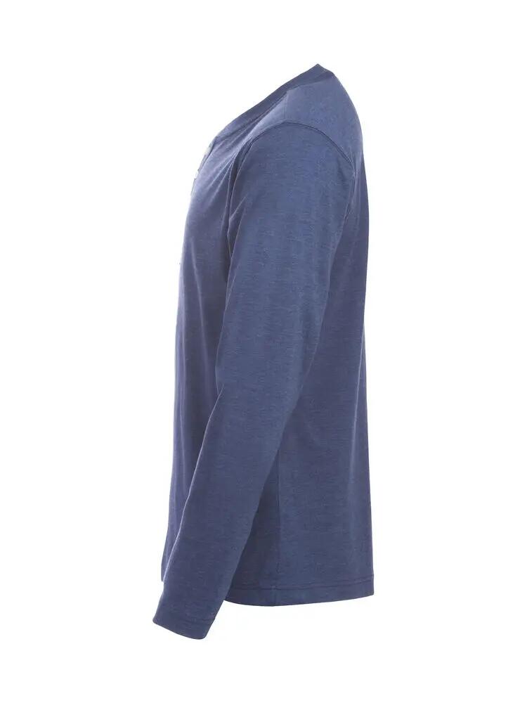 clique Orlando Camiseta manga larga mezcla de algodón azul jaspeado 3/4