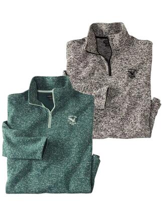 Le Lot de 2 Sweats Molleton Col Zippé