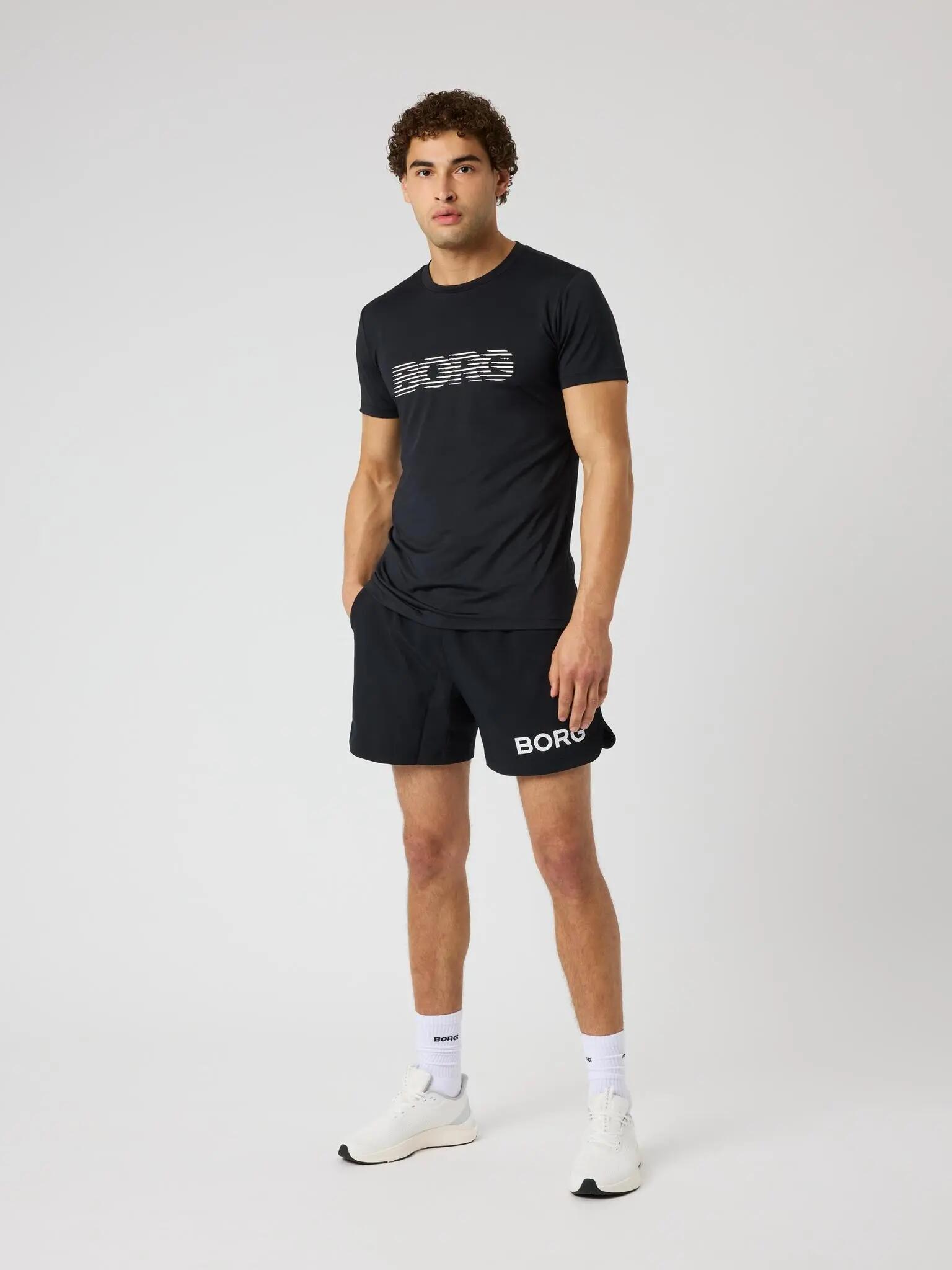 bjorn_borg BORG GRAPHIC T-SHIRT aus recyceltem Polyester – BLACK BEAUTY 3/5