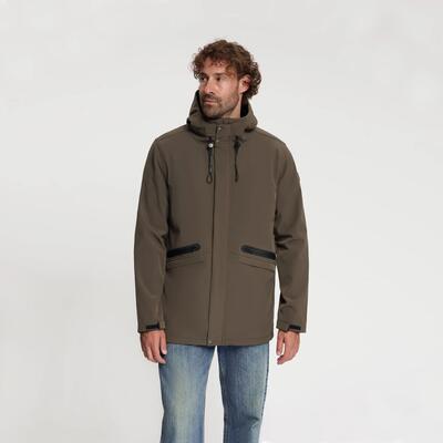 Njal heren - softshell jas - waterdicht - donkerbruin