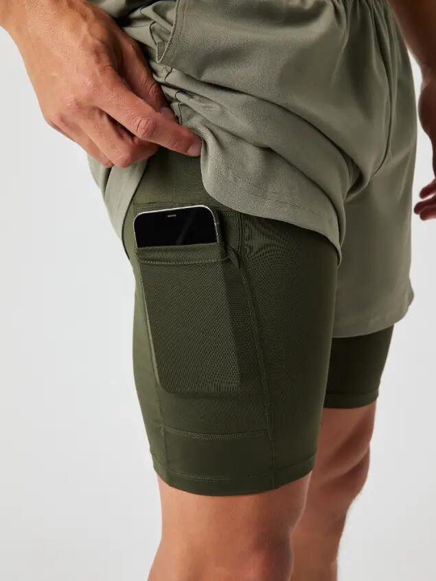 bjorn_borg BORG 2 IN 1 SHORTS Hombre — DUSTY OLIVE 4/4
