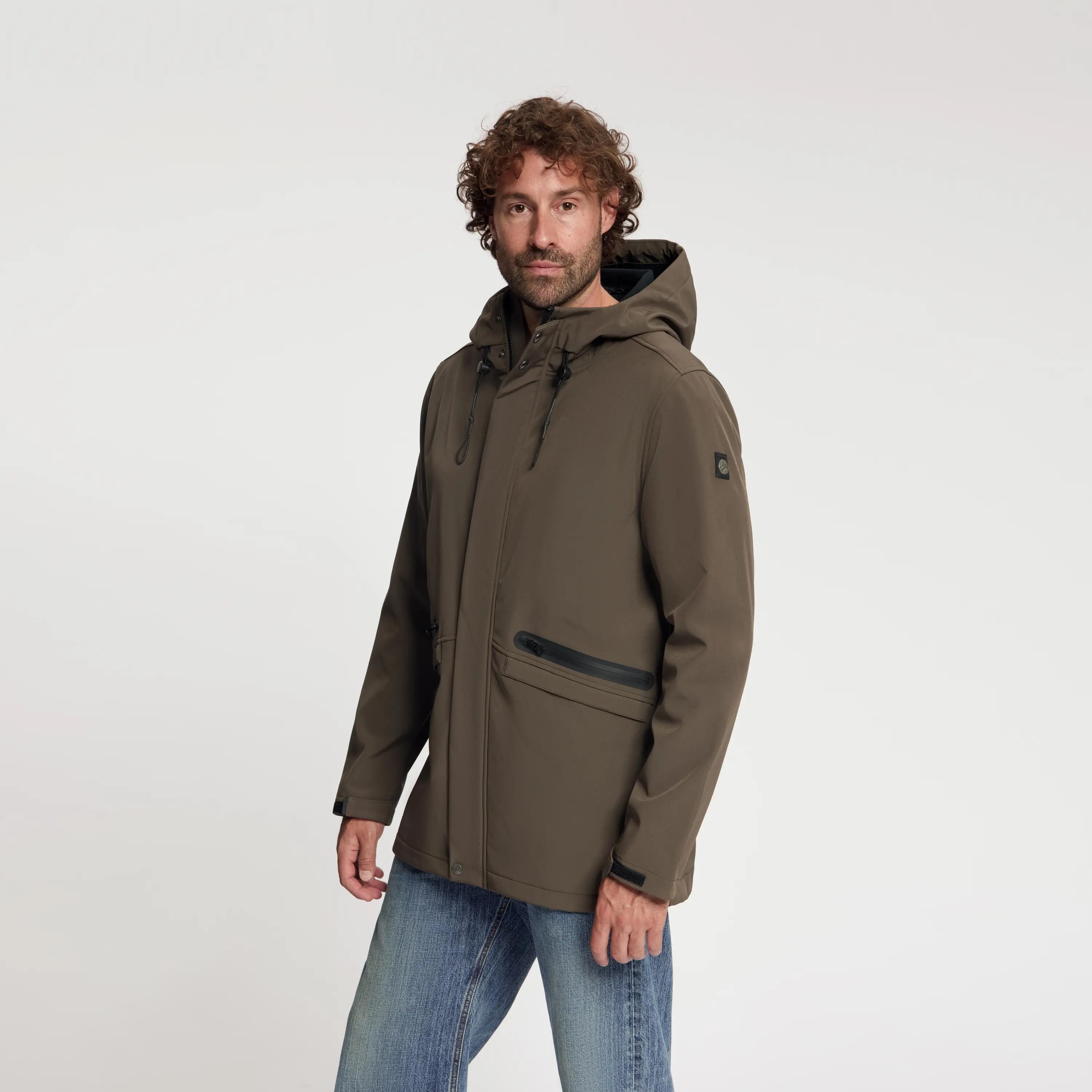 Njal Homme - Veste Softshell - Imperméable - Marron foncé 2/6