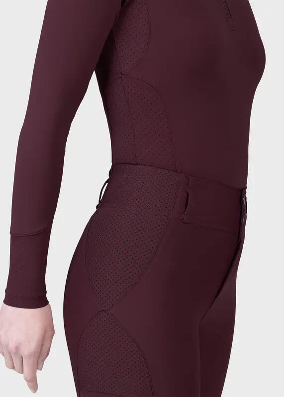 Pantalón Mujer Equitación Maximilian Aero Full Grip Burdeos 5/7