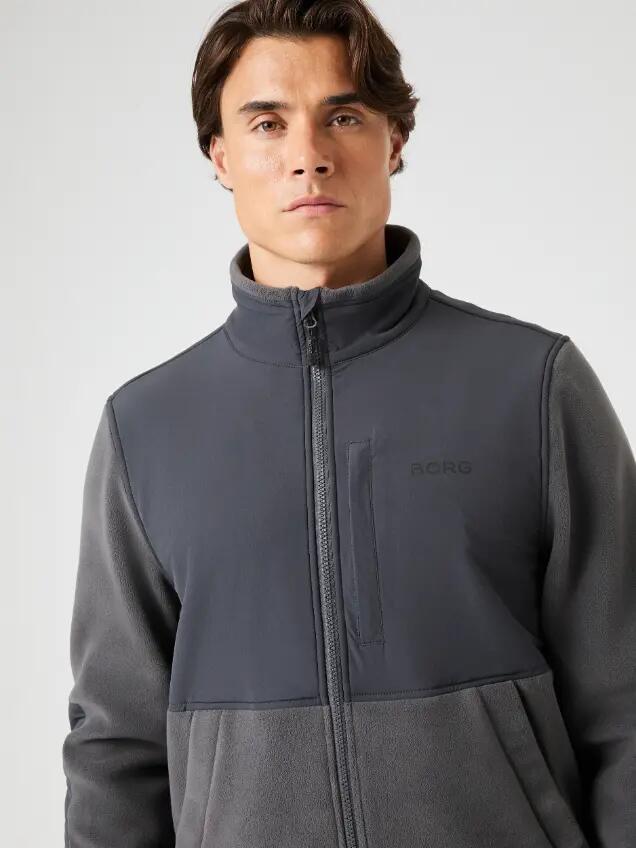 bjorn_borg BORG FLEECE HYBRID JACKET Giacca ibrida in pile — ASPHALT 4/4