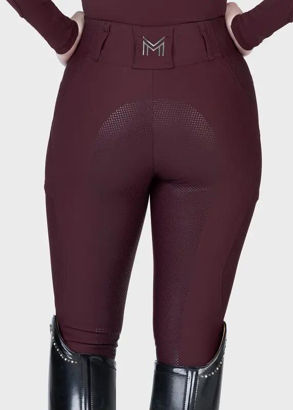 Pantalón Mujer Equitación Maximilian Aero Full Grip Burdeos 3/7
