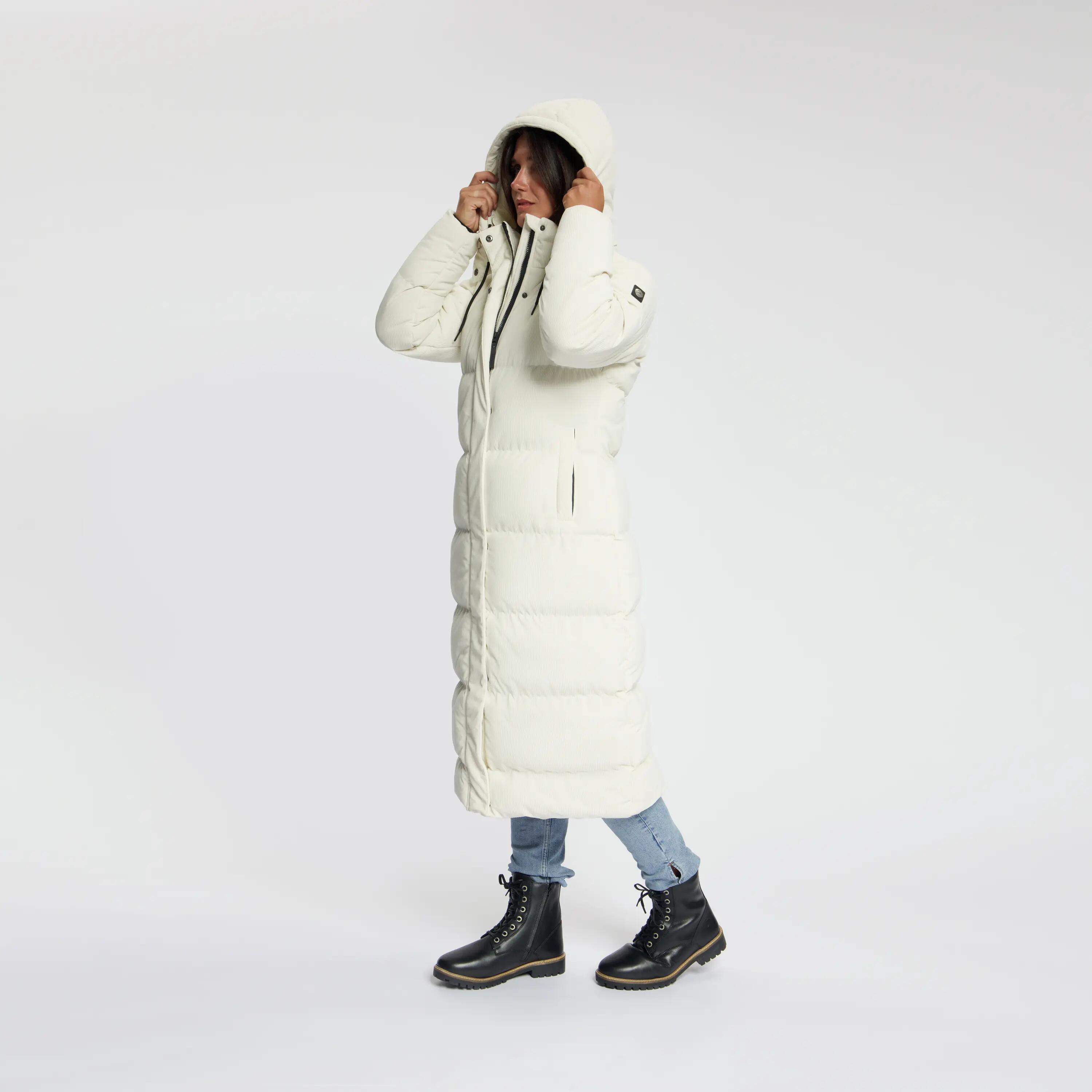 Unni Dames - Puffer winterjas - Corduroy - Gebroken wit 2/5