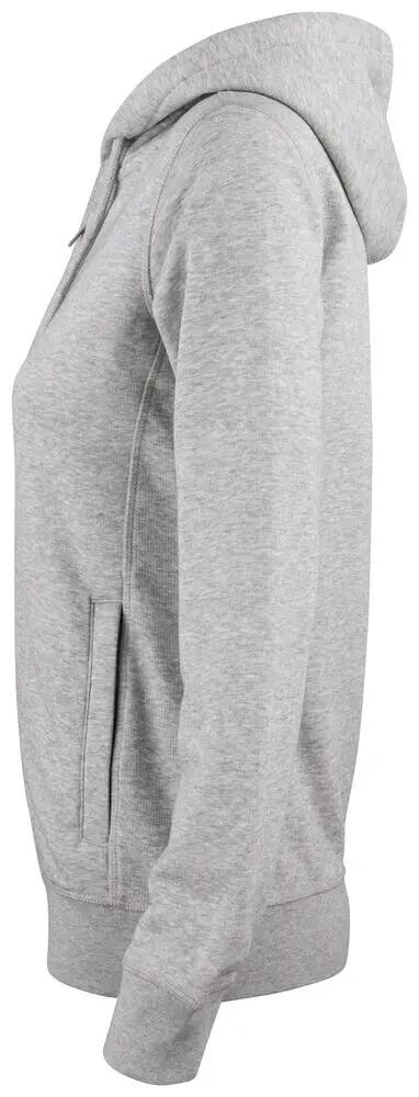 clique Premium OC Hoody Full Zip Donna in cotone bio grigio melange 3/4