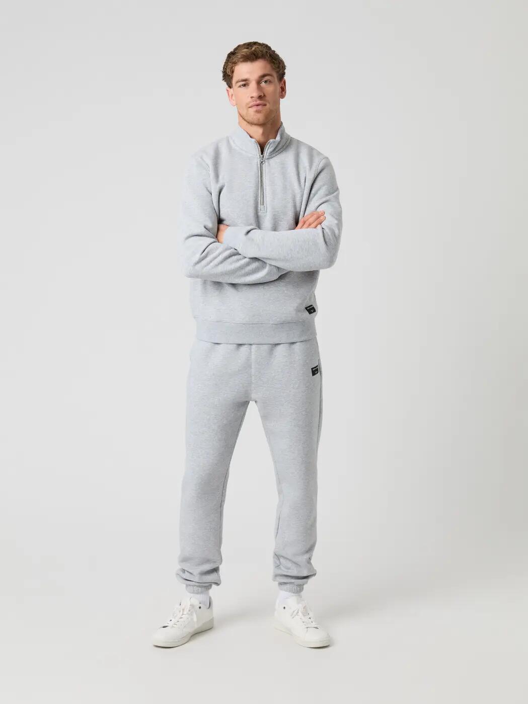 bjorn_borg CENTRE HALF ZIP – Herren Half-Zip in Light Grey Melange 3/5