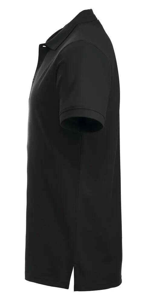 clique Polo Manhattan heren, zwart, katoen-polyester mix 3/4