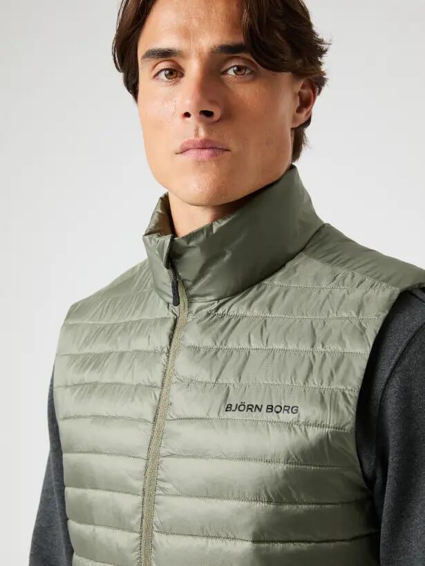 bjorn_borg BORG LIGHT PADDED VEST colete acolchoado leve DUSTY OLIVE 5/5