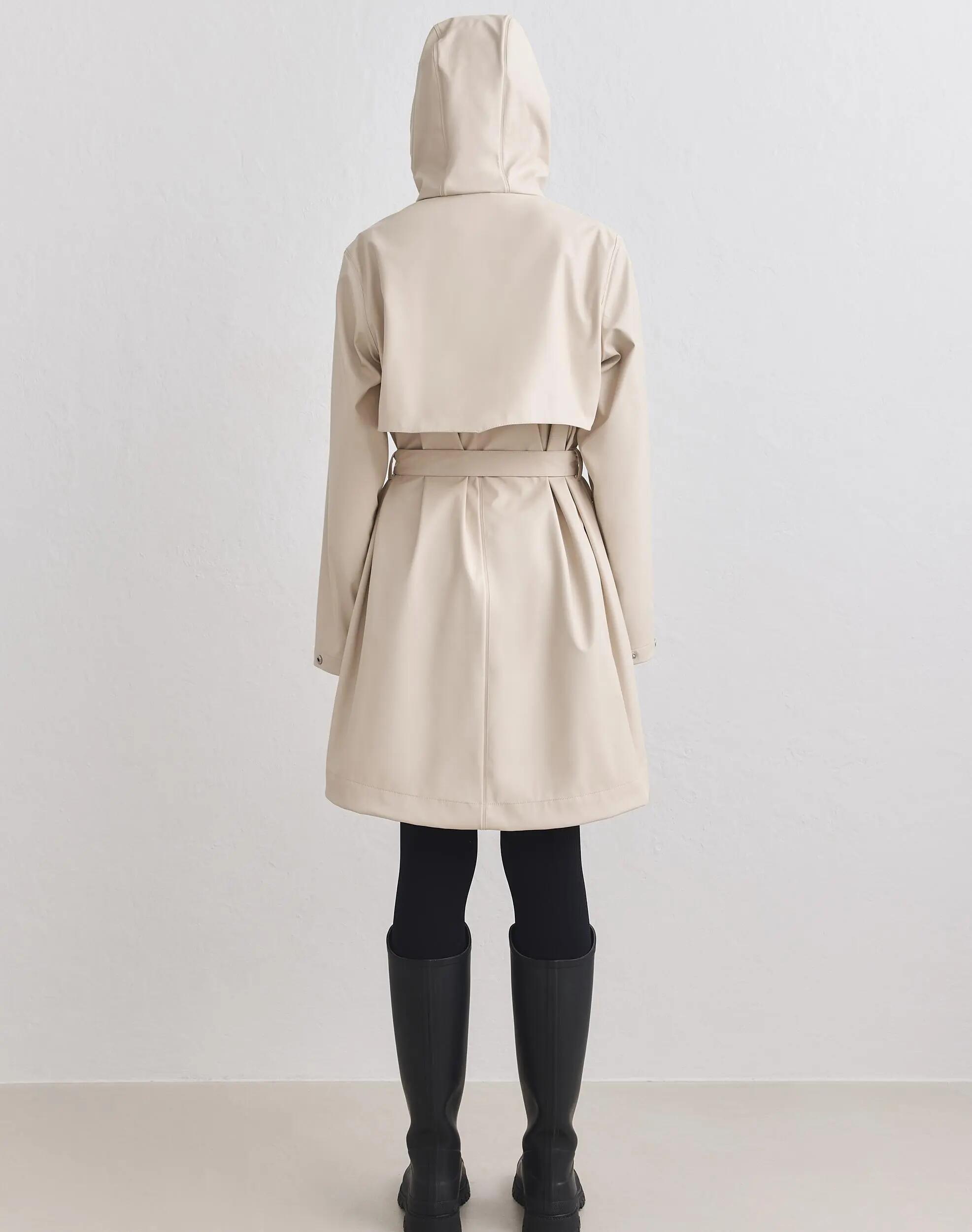 Femme Veste de Pluie Imperméable 5000 mm Capuche Ajustable Sable 5/5