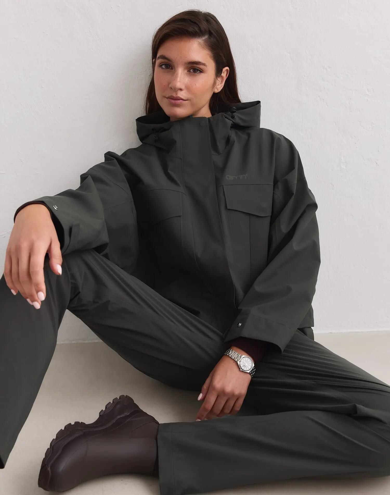 Femme Veste de pluie Imperméable 3 couches Coutures étanchées Lierre foncé 5/5