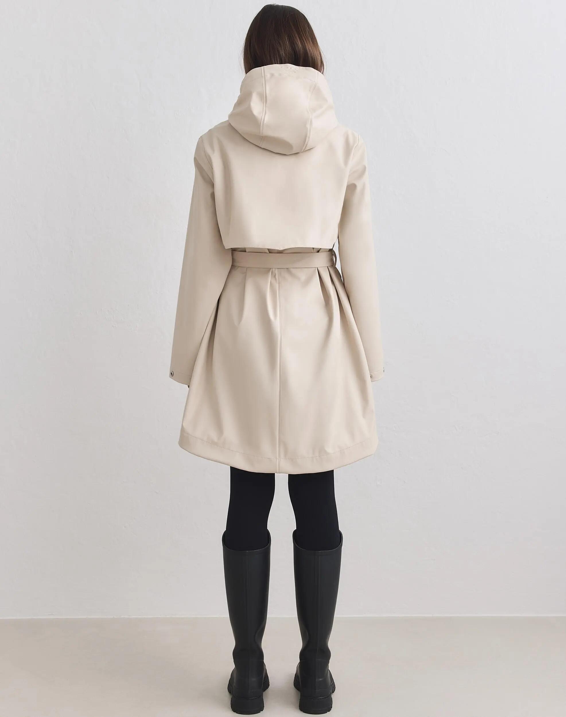 Femme Veste de Pluie Imperméable 5000 mm Capuche Ajustable Sable 3/5