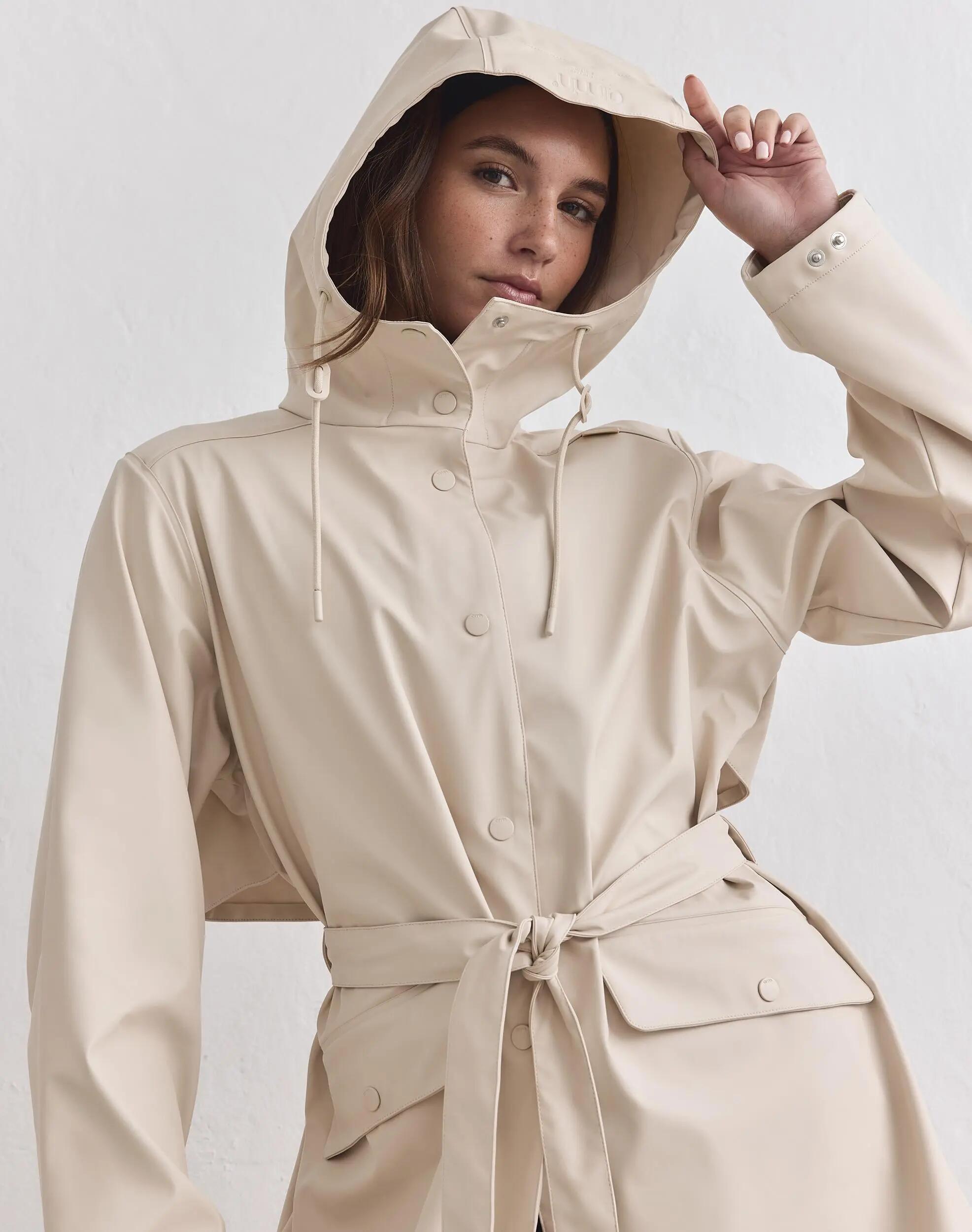 Femme Veste de Pluie Imperméable 5000 mm Capuche Ajustable Sable 2/5