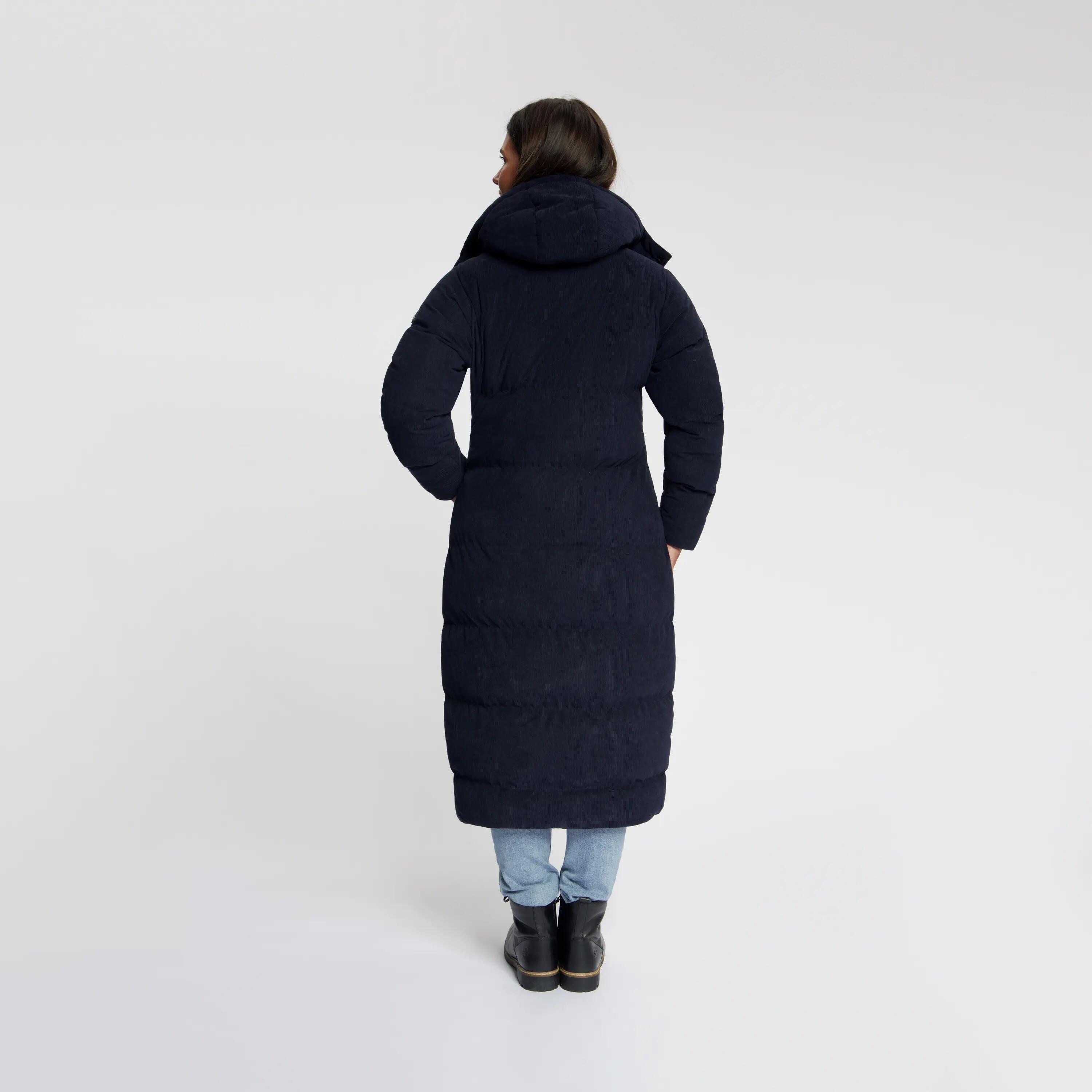 Unni Dames - Puffer winterjas - Corduroy - Navy 3/6