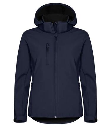 clique Softshell Hoody Damen Dark Marineblau – 3-lagig, 96% recyceltes Polyester