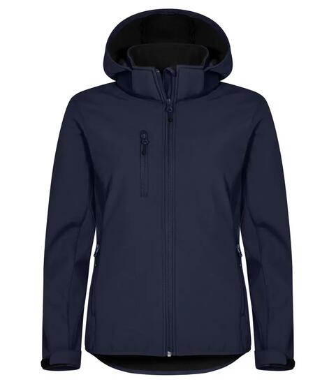 clique Softshell Hoody Damen Dark Marineblau – 3-lagig, 96% recyceltes Polyester