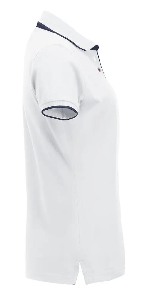 clique Polo Seattle Women 100% algodão branco/azul escuro 4/4