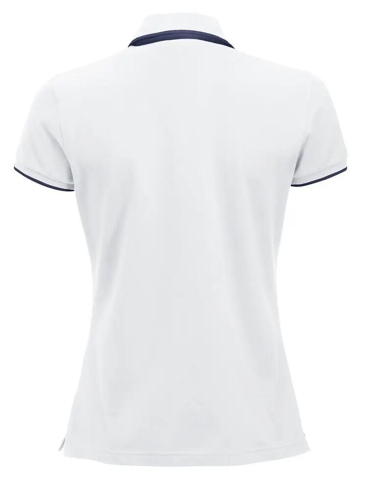 clique Polo Seattle Women 100% algodão branco/azul escuro 3/4