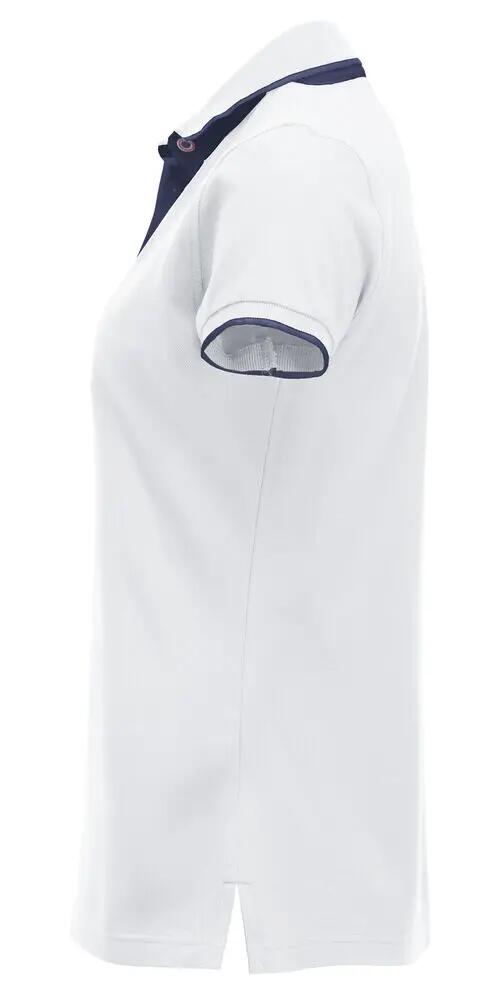clique Polo Seattle Women 100% algodão branco/azul escuro 2/4