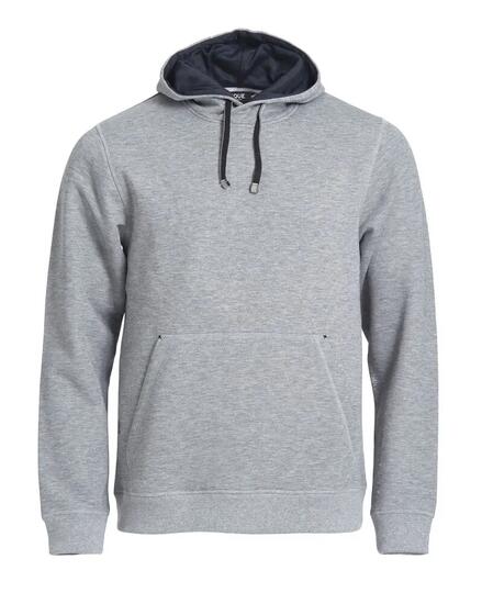 clique Classic Hoody – Herren Kapuzenpullover grau meliert aus Baumwollmischung