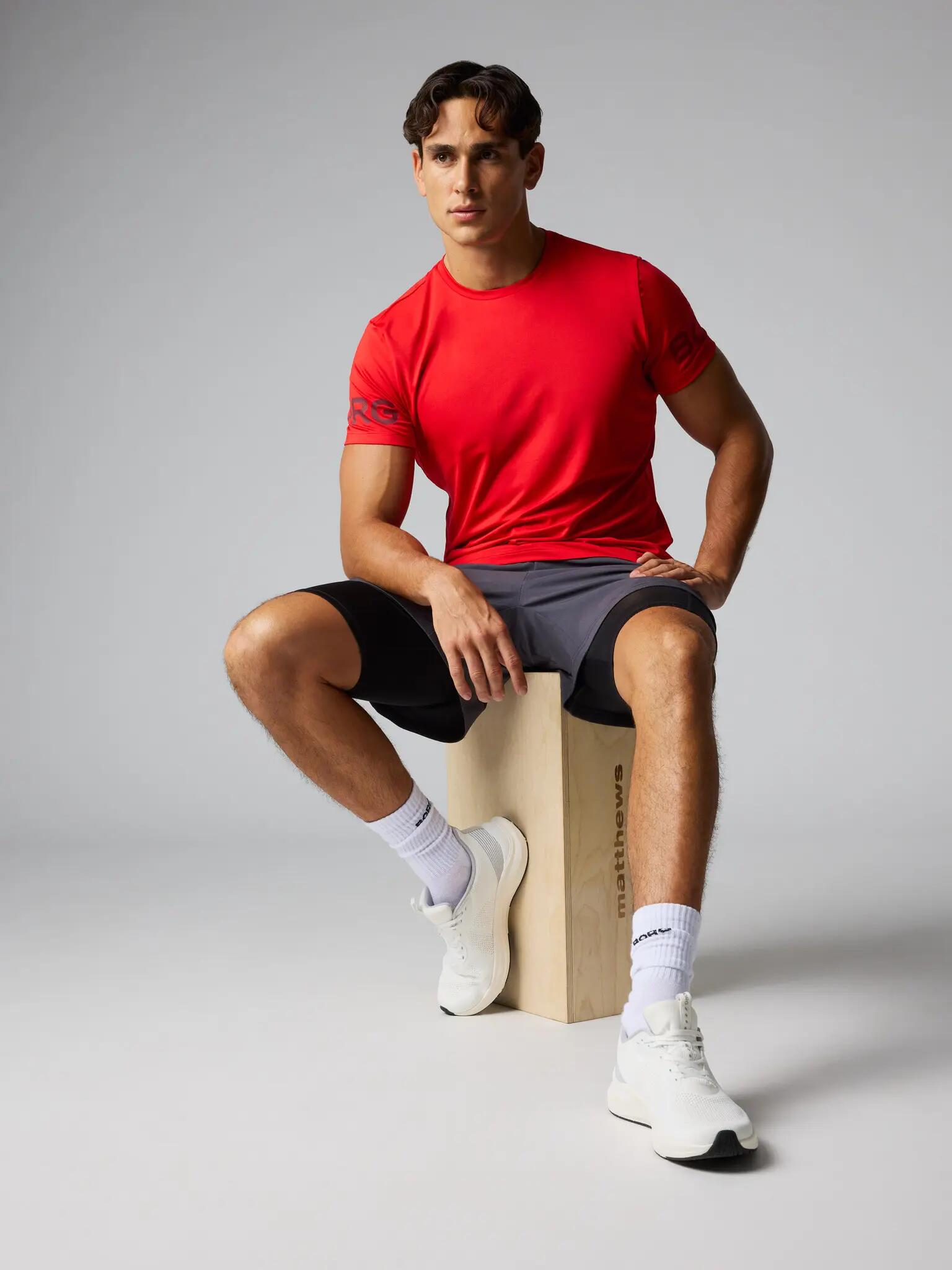 bjorn_borg BORG T-SHIRT in poliestere riciclato - FLAME SCARLET 5/5