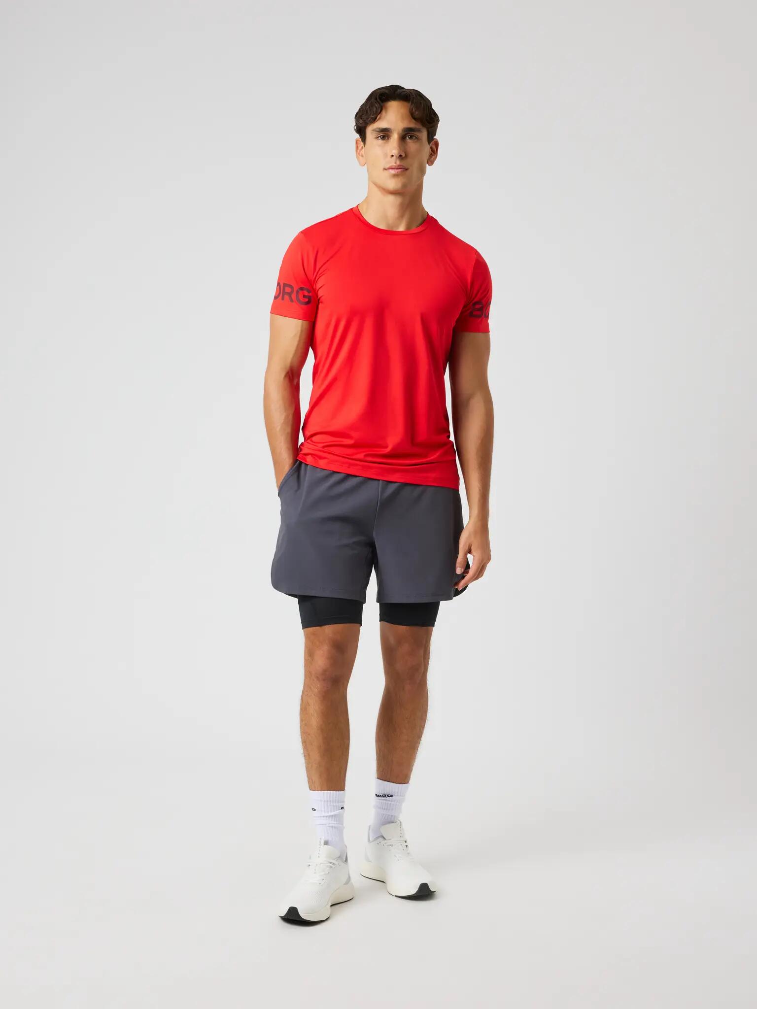 bjorn_borg BORG T-SHIRT in poliestere riciclato - FLAME SCARLET 3/5