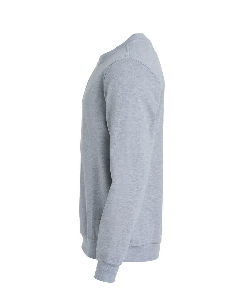 clique Basic Roundneck sweatshirt unissexo cinza mesclado, 65% poliéster/35% 3/4