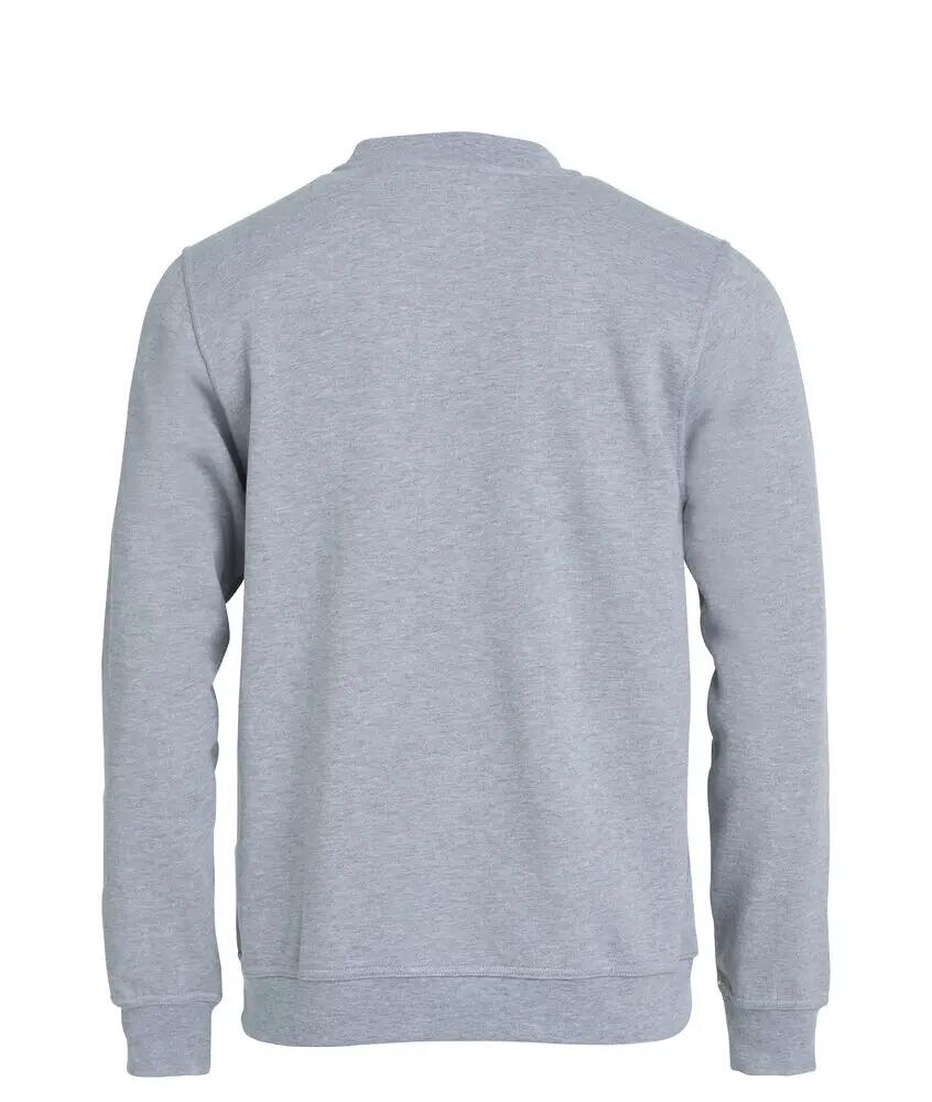 clique Basic Roundneck sweatshirt unissexo cinza mesclado, 65% poliéster/35% 2/4