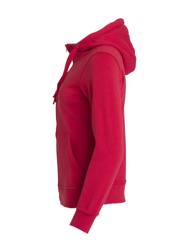 clique Basic Hoody Full Zip Women - camisola com capuz vermelha 3/4