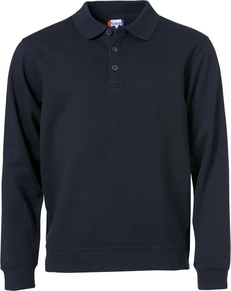 clique Basic Polo Sweater heren - donker marine, onderhoudsarm 1/4