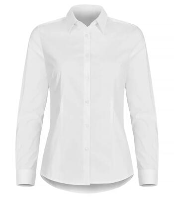 Clique stretch shirt l/s women - stretch overhemd lange mouw, wit