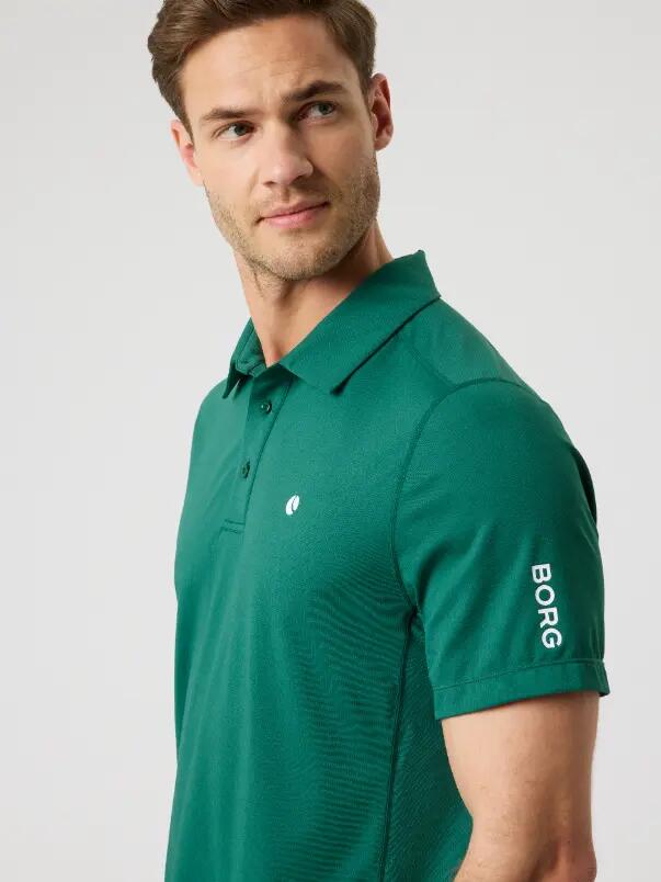 bjorn_borg ACE Mesh Panel Polo-Shirt Herren - POSY GREEN 5/5