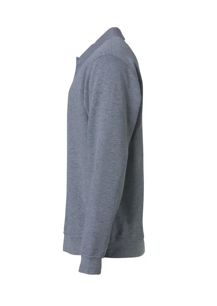 clique Basic Polo Sweater cinzento mesclado, gola polo 3/4