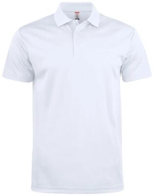 Clique basic active polo van 100% polyester – dagelijkse pasvorm – white