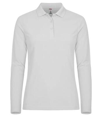 Clique manhattan l/s dames polo lange mouw — wit