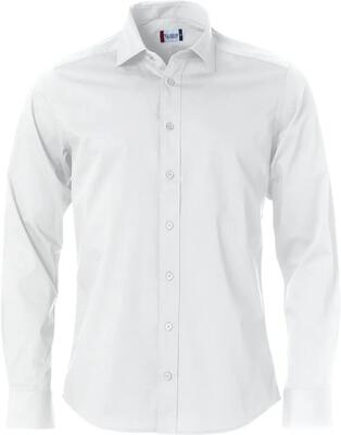 Clique clark overhemd lange mouw regular fit 100% katoen — wit