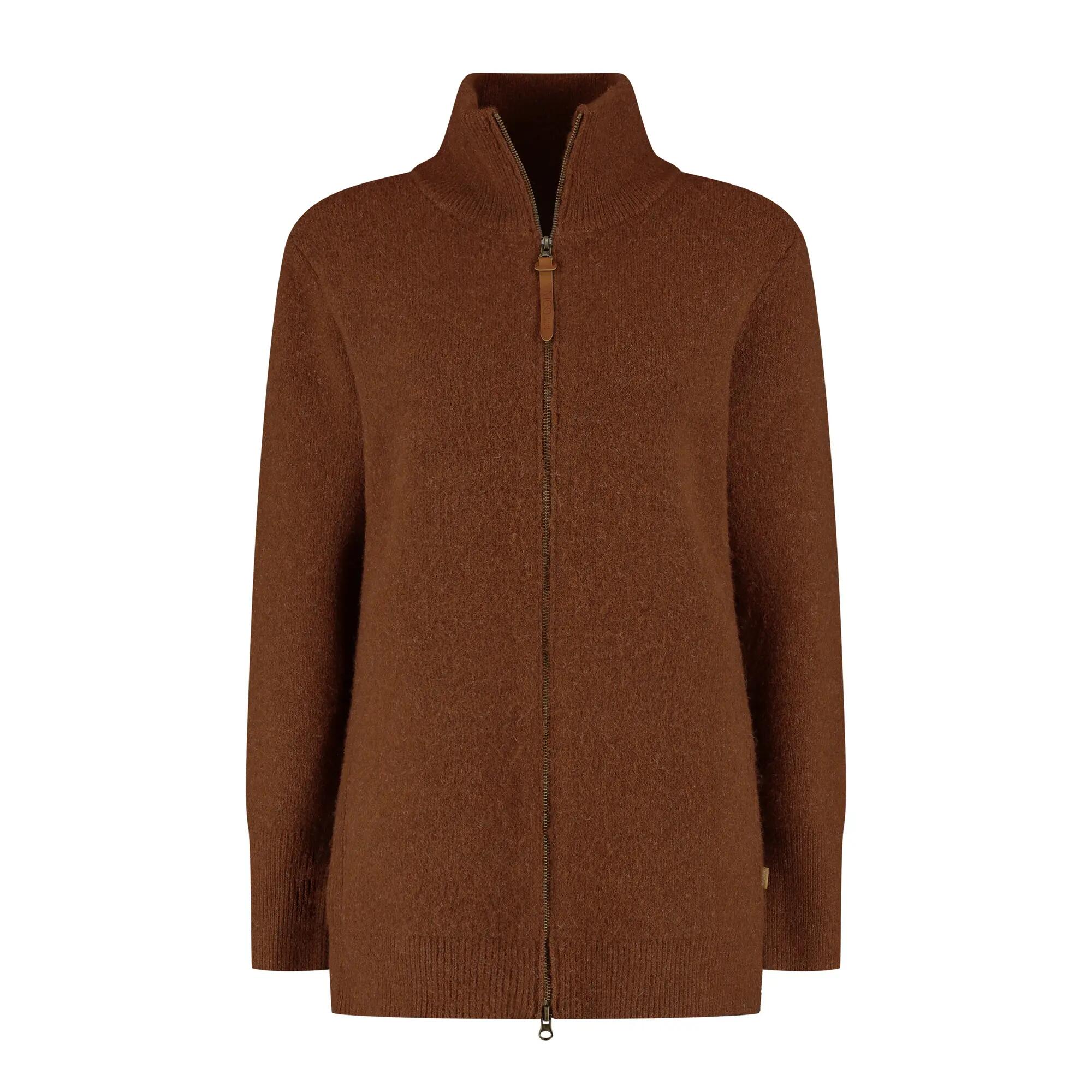 Nia Dames - Halflang outdoorvest - Bruin 4/5
