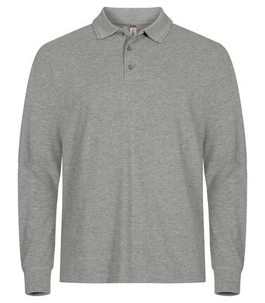 clique Manhattan L/S Polo manches longues pour homme Grey Mélange