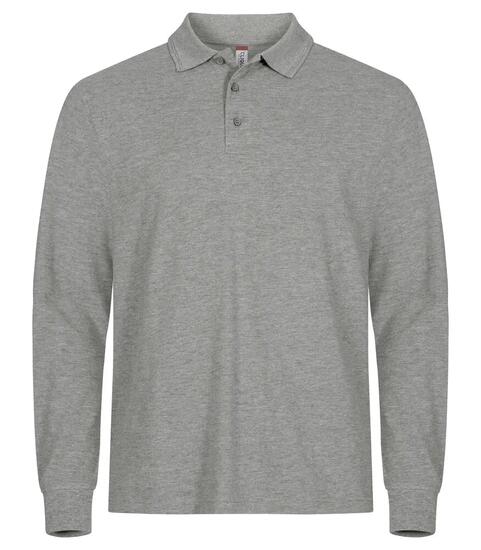 clique Manhattan L/S Polo manches longues pour homme Grey Mélange