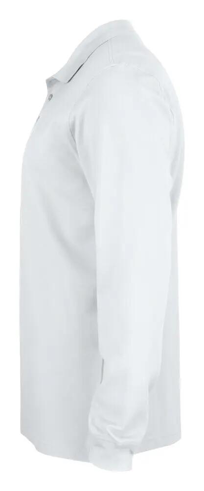 clique Polo básico manga comprida Junior 100% algodão branco 3/4