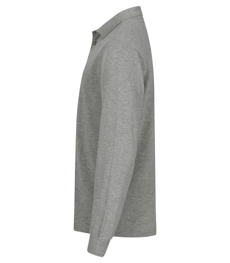clique Manhattan L/S polo manches longues pour homme, Grey Mélange 4/4