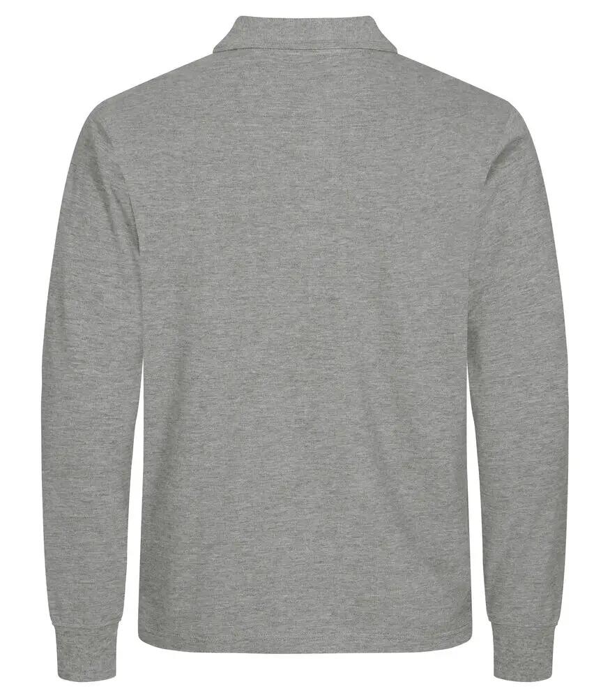 clique Manhattan L/S polo manches longues pour homme, Grey Mélange 2/4