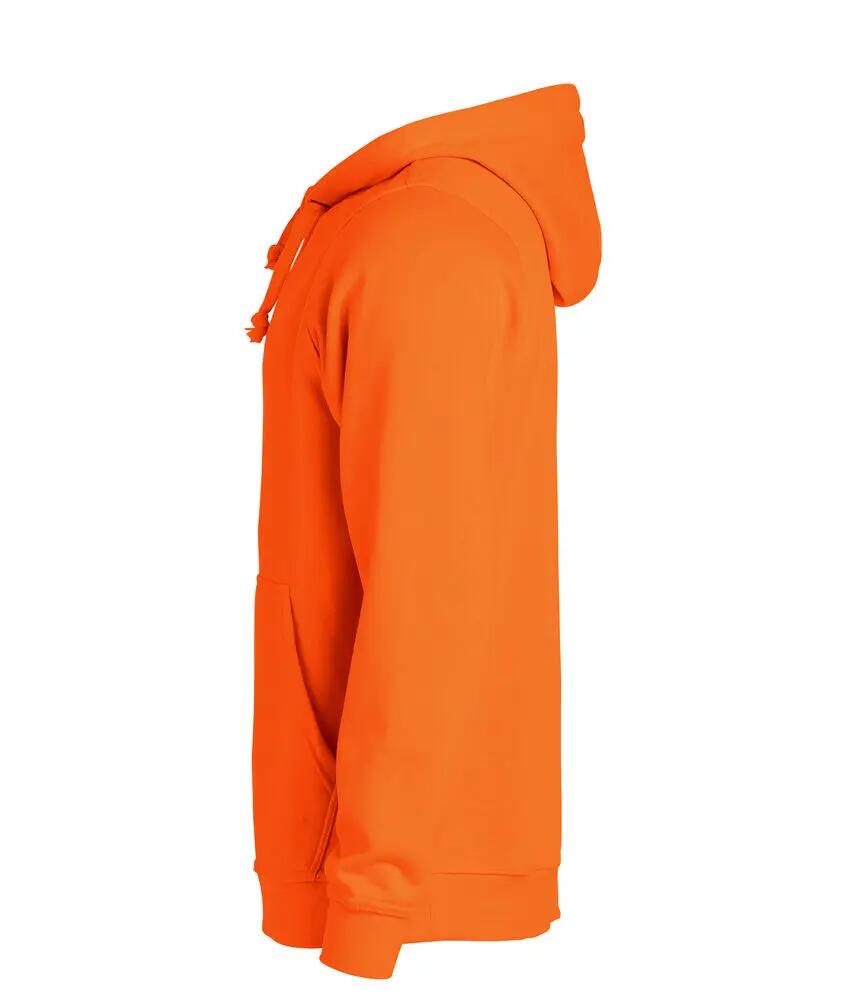 clique Basic Hoody unisexo – sweat com capuz laranja de alta visibilidade 3/4