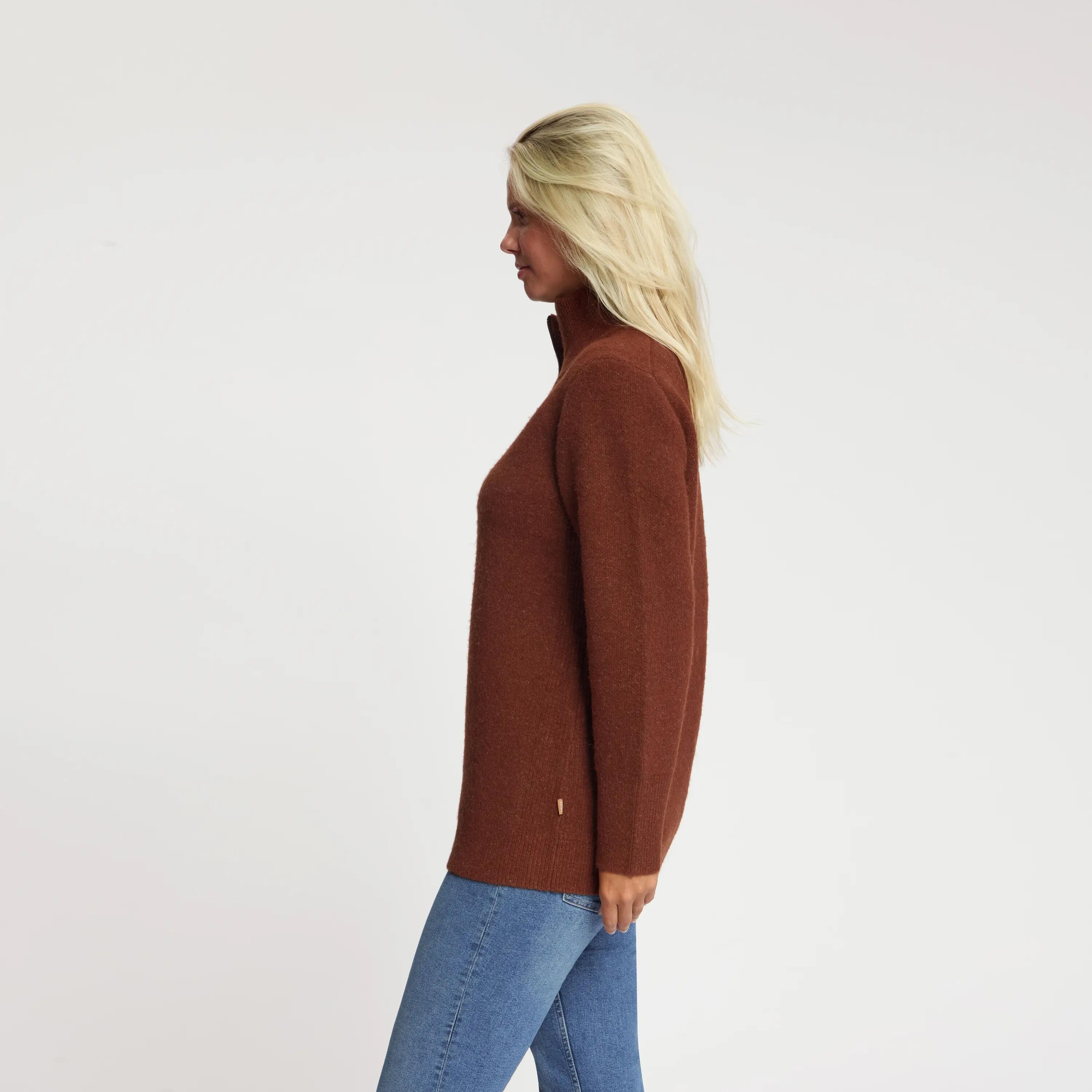 Nia Dames - Halflang outdoorvest - Bruin 2/5