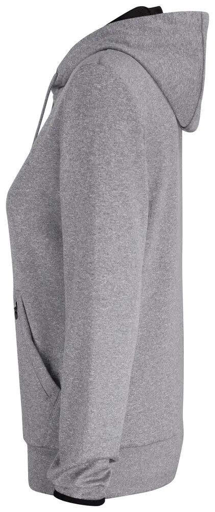 clique Oakdale Women sweat à capuche fonctionnel gris chiné 3/4
