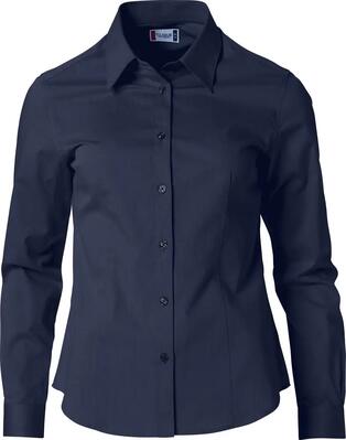 Clique clare dames overhemd lange mouw 100% katoen – dark navy