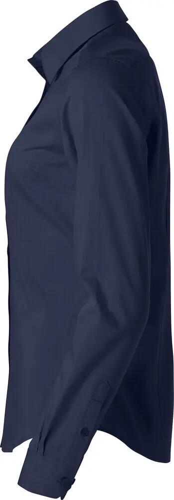 clique Clare dames overhemd lange mouw 100% katoen – dark navy 3/4